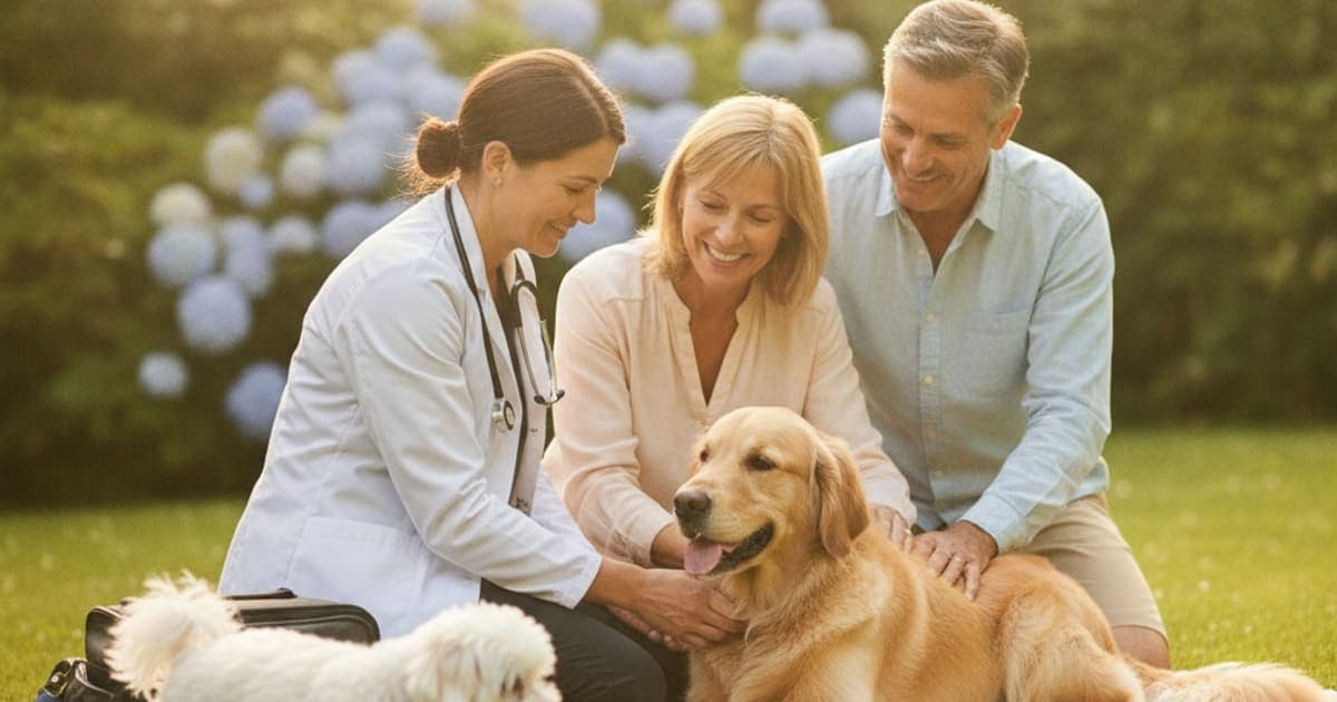 A dog being cared for at home, illustrating how is elbow dysplasia diagnosed in dogs? (exam to imaging)