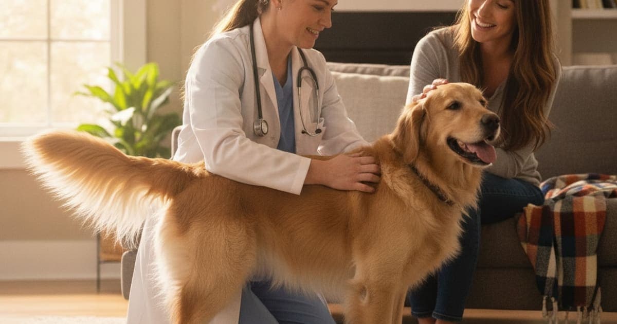 A dog being cared for at home, illustrating how is gastritis diagnosed in dogs? (vet workup explained)