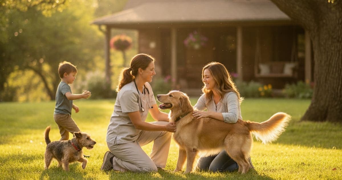 A dog being cared for at home, illustrating how is reduced stamina diagnosed in dogs? (vet workup)