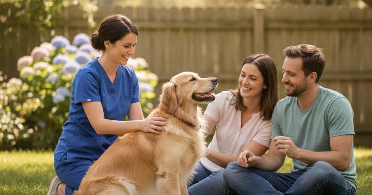 A dog being cared for at home, illustrating how is wobbler syndrome diagnosed in dogs? (mri vs x-ray)