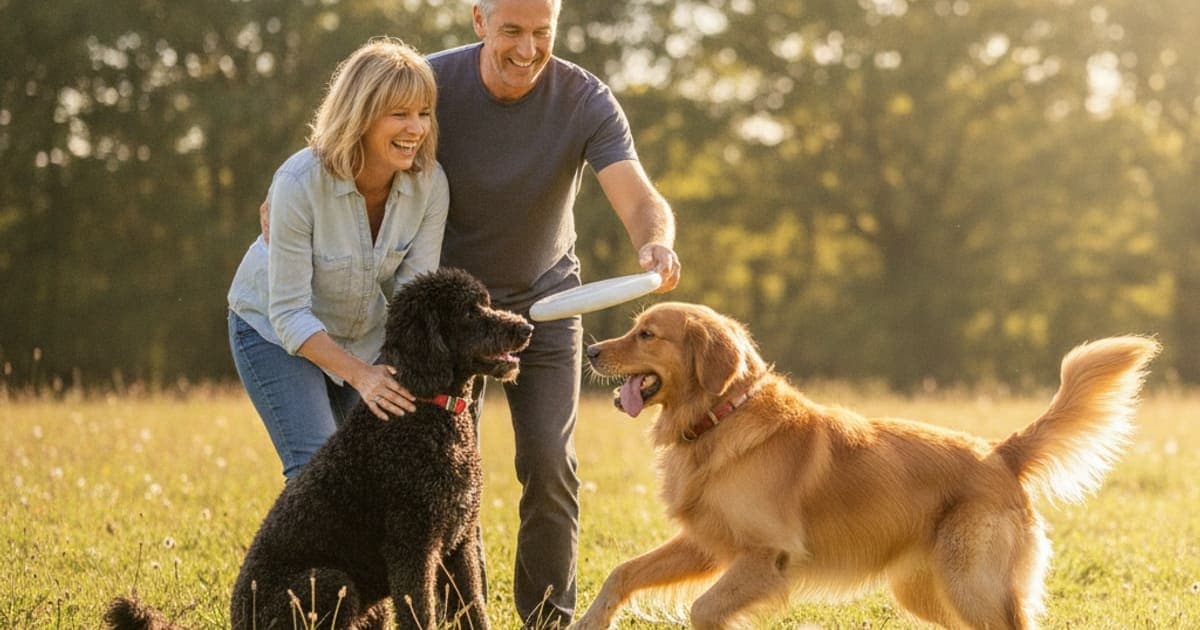 A dog being cared for at home, illustrating how long do large breed dogs live? (breed lifespans)