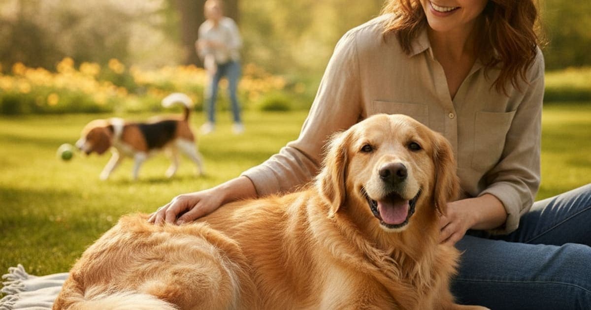 A dog being cared for at home, illustrating how long does cauda equina syndrome take to heal in dogs
