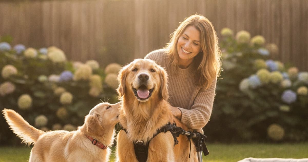 A dog being cared for at home, illustrating degenerative myelopathy in dogs: how long does it last
