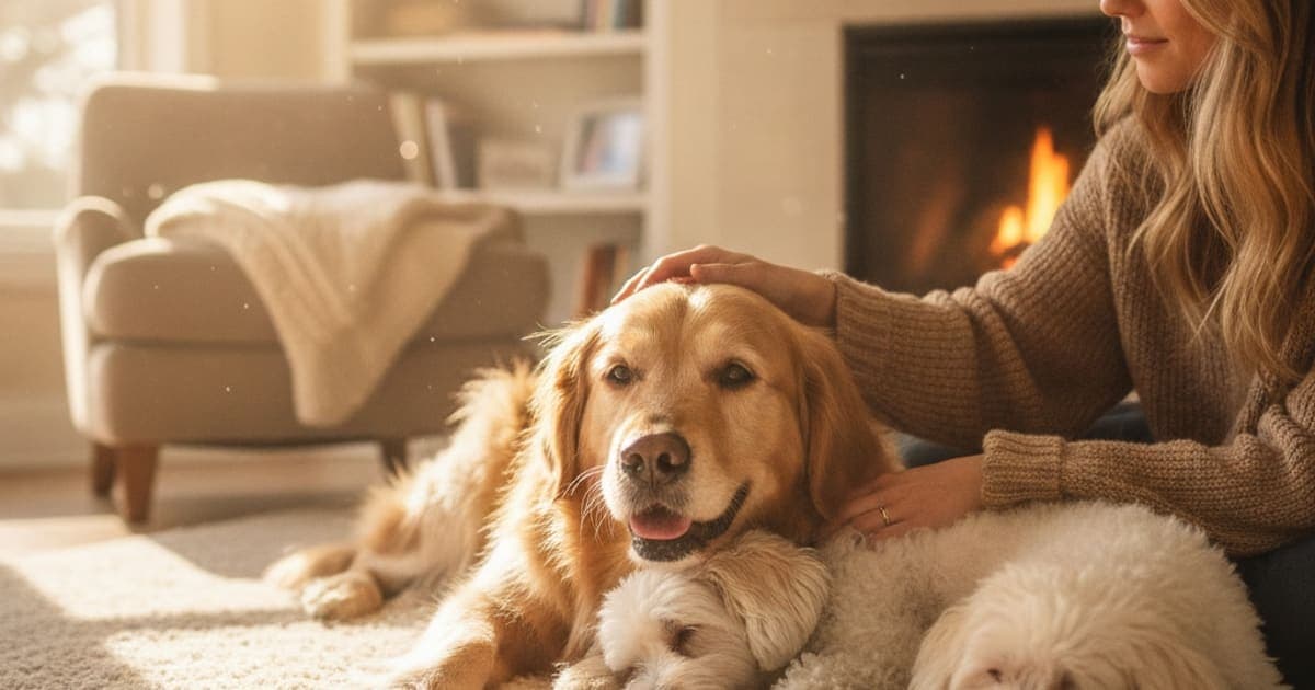 A dog being cared for at home, illustrating how long does dog disc herniation recovery take