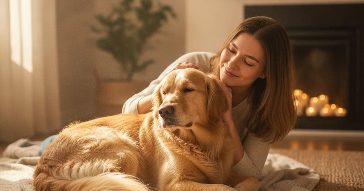 A dog being cared for at home, illustrating how long does elbow dysplasia take to heal in dogs