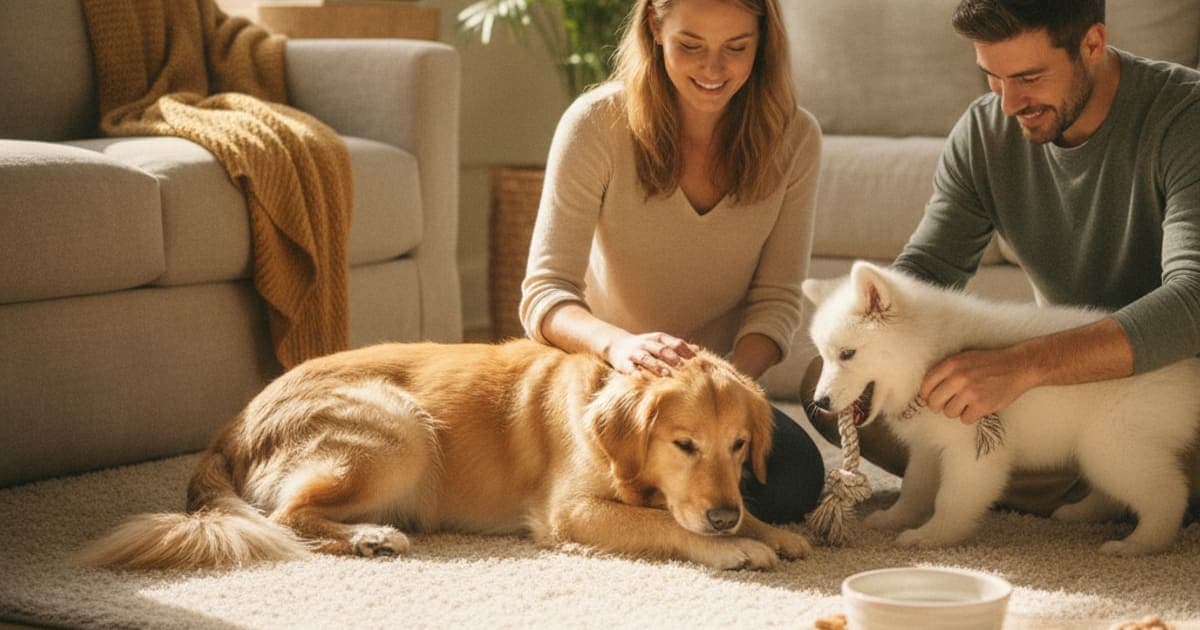 A dog being cared for at home, illustrating how long does gastritis take to heal in dogs? (timeline)