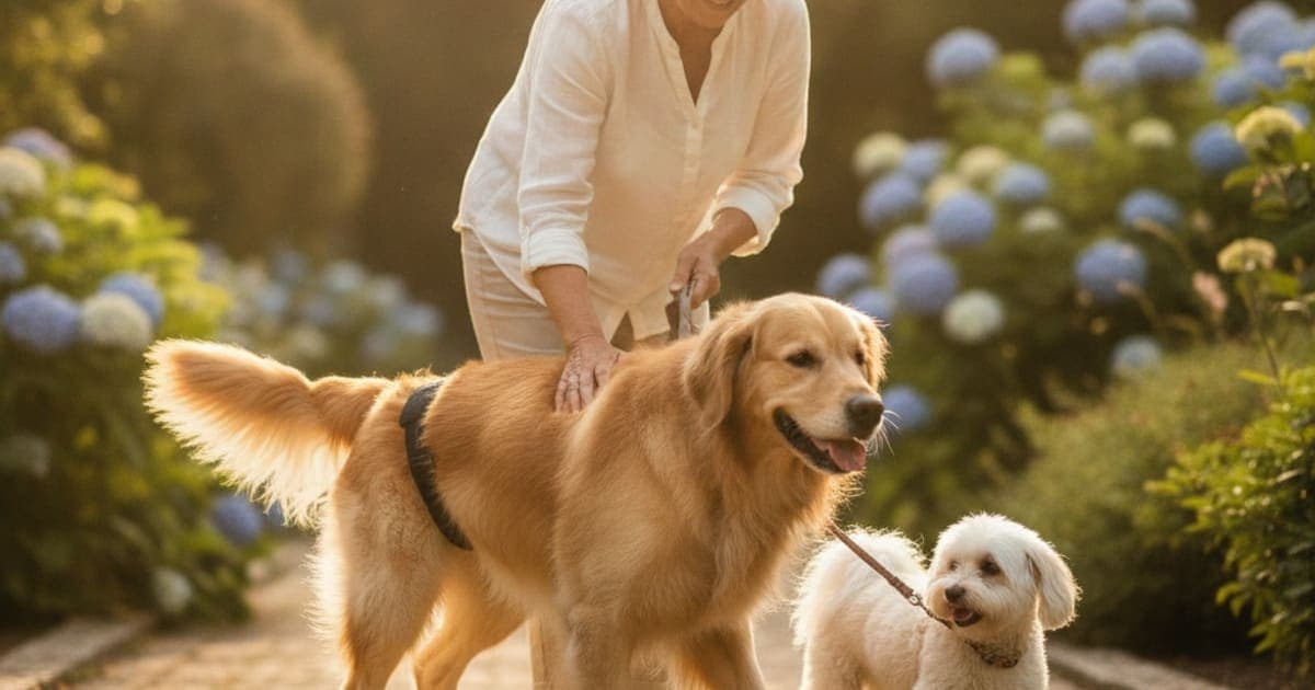 A dog being cared for at home, illustrating how long does hind end weakness last in dogs? (timelines)