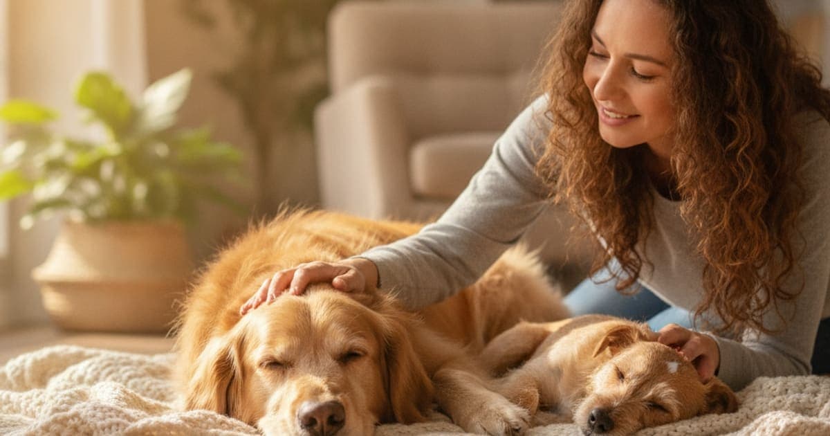 A dog being cared for at home, illustrating how long does hygroma take to heal in dogs? (timeline)