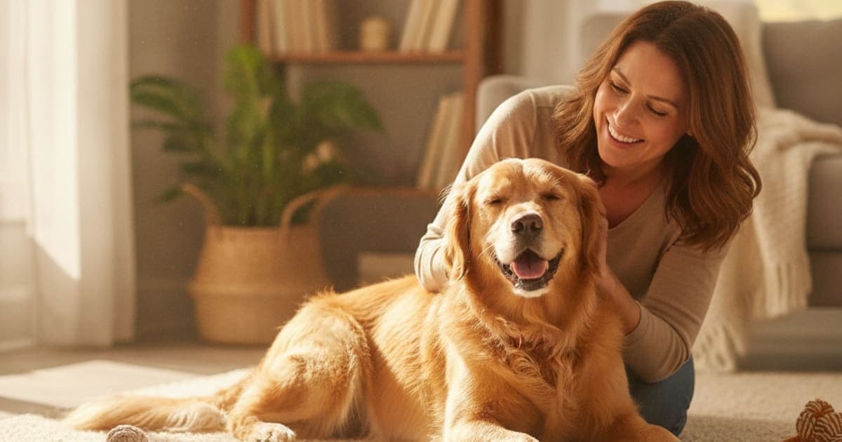 A dog being cared for at home, illustrating how long does ibd take to heal in dogs? (real timeline)