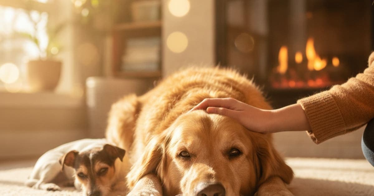 A dog being cared for at home, illustrating how long does a dog anti-inflammatory take to work