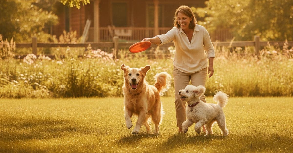 A dog being cared for at home, illustrating how long does sarcopenia take to recover in dogs