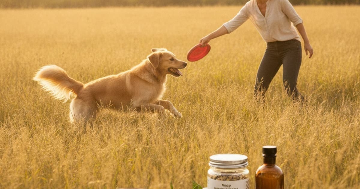 A dog being cared for at home, illustrating how long does tb-500 take to work in dogs? (timeline)