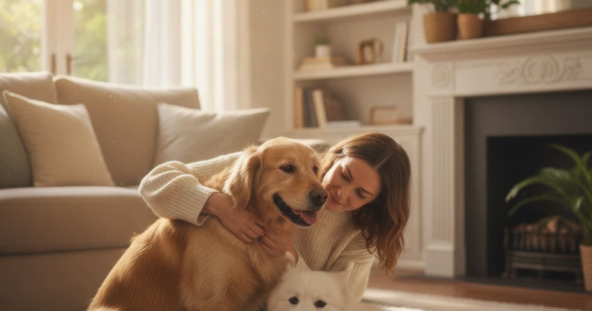A dog being cared for at home, illustrating how long does wobbler syndrome take to heal in dogs