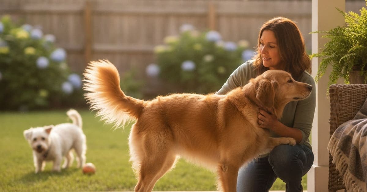 A dog being cared for at home, illustrating how much does it cost to treat colitis in dogs