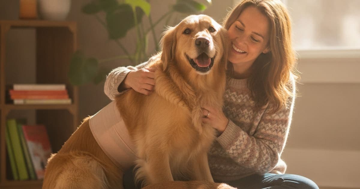 A dog being cared for at home, illustrating how much does disc herniation cost in dogs? (ivdd care)
