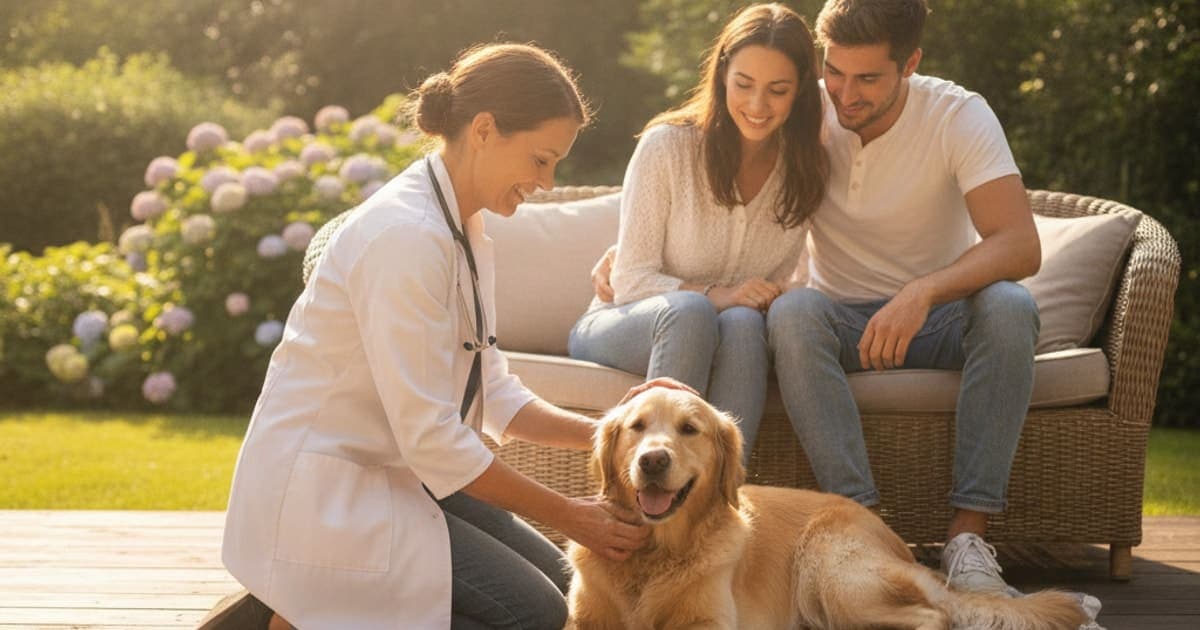 A dog being cared for at home, illustrating how much does it cost to treat hygroma in dogs