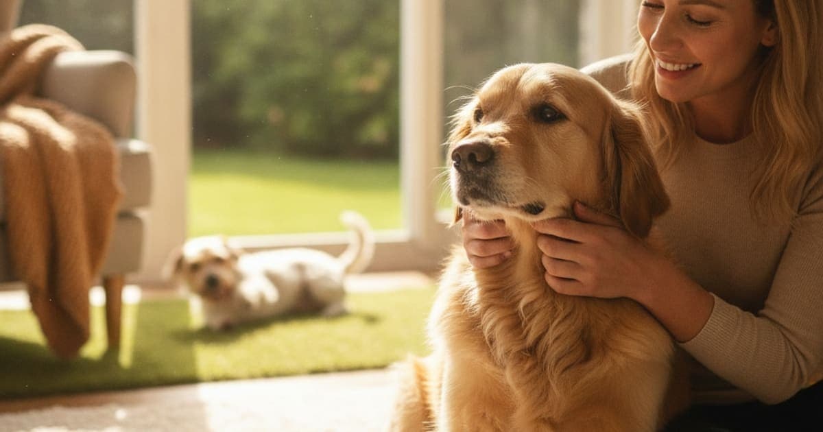 A dog being cared for at home, illustrating how much does leaky gut in dogs cost to manage