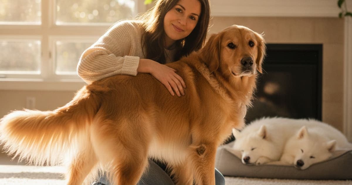 A dog being cared for at home, illustrating how much does it cost to treat lumbosacral stenosis in dogs