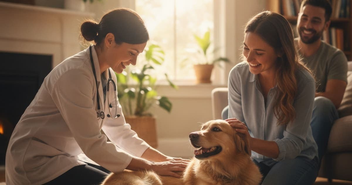 A dog being cared for at home, illustrating how much does a dog meniscus tear cost? (vet pricing)
