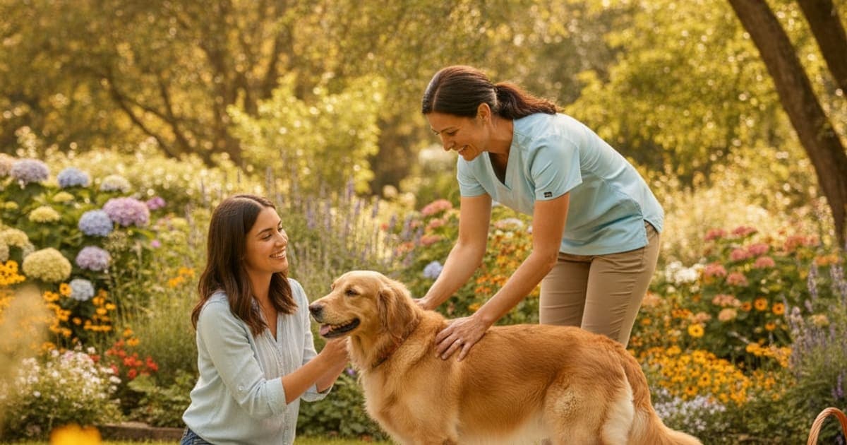 A dog being cared for at home, illustrating how much does shoulder instability in dogs cost