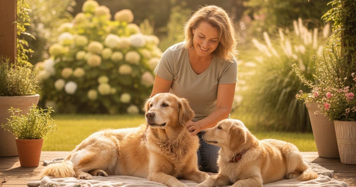 A dog being cared for at home, illustrating how much does it cost to manage spondylosis in dogs