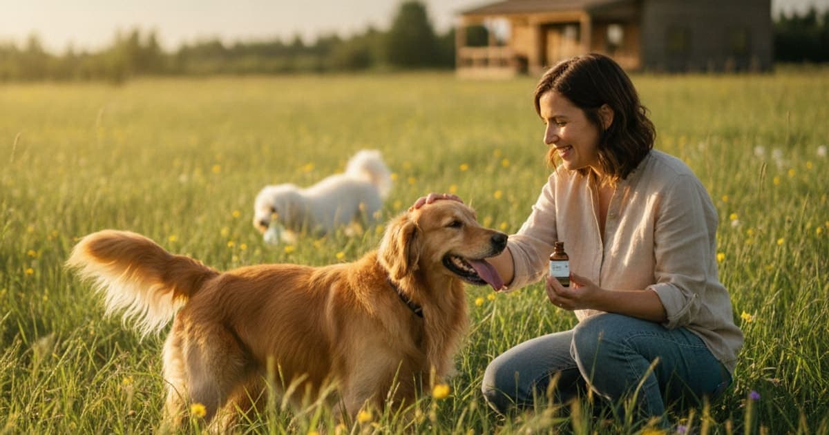 A dog being cared for at home, illustrating hyaluronic acid alternatives for dogs: 2026 options
