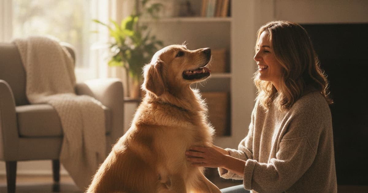 A dog being cared for at home, illustrating is a dog clicking or popping joint an emergency