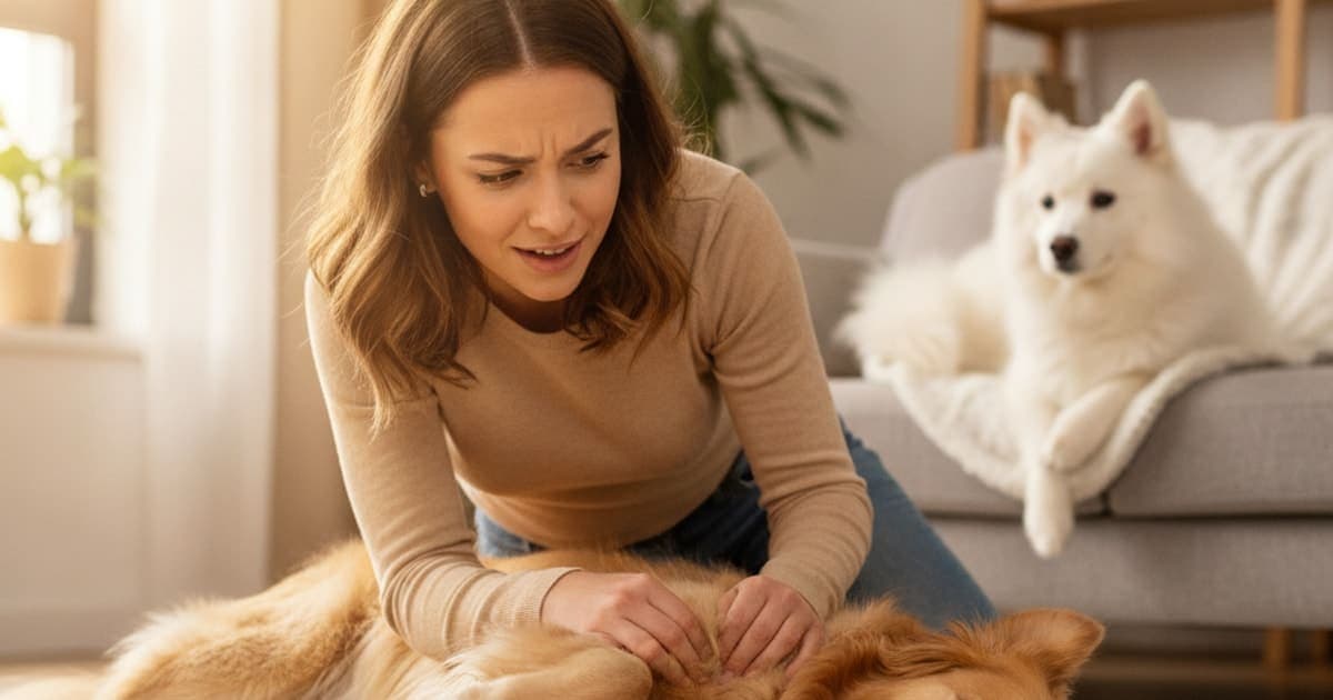 A dog being cared for at home, illustrating is a dog falling over an emergency? (signs to act on)