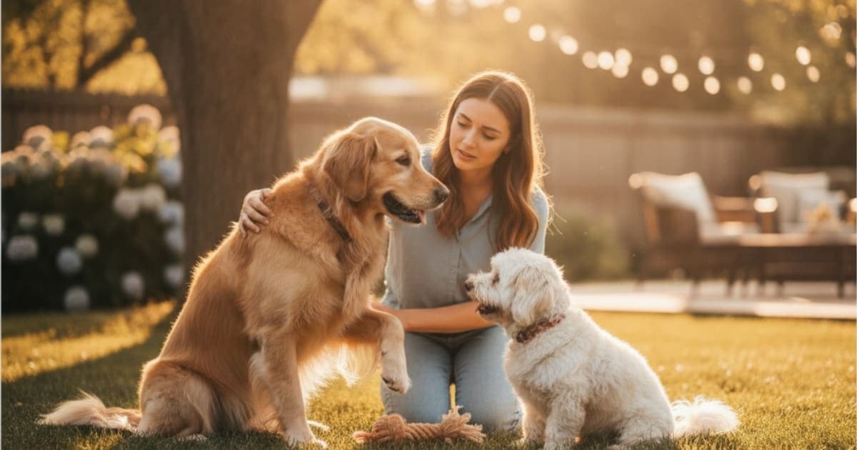 A dog being cared for at home, illustrating is a dog intermittent limping an emergency? (red flags)