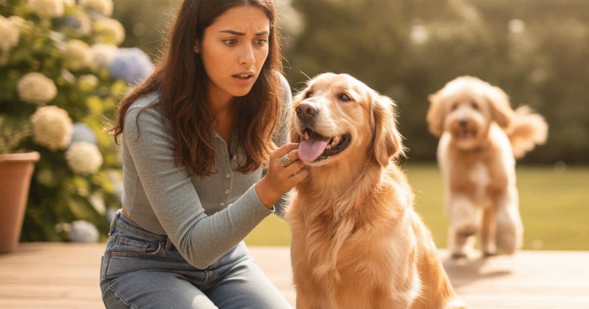 A dog being cared for at home, illustrating is a dog licking a joint an emergency? (red flags)