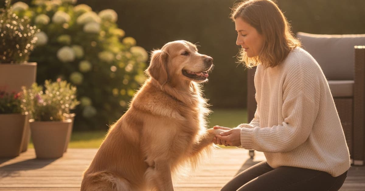 A dog being cared for at home, illustrating is a dog limping but not in pain an emergency