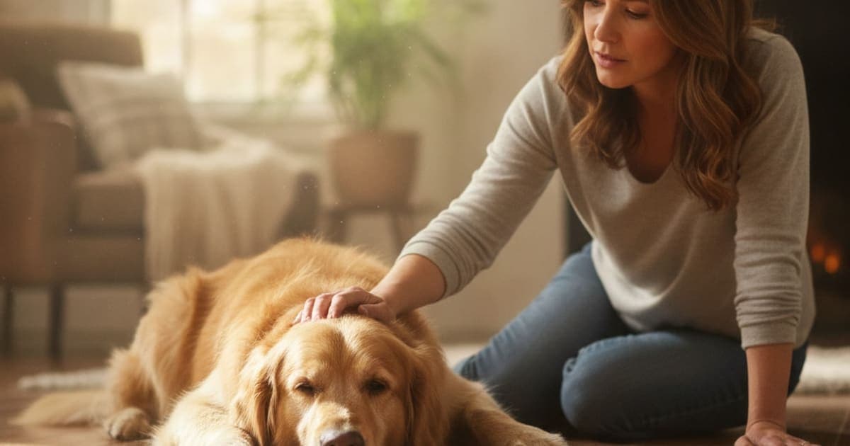 A dog being cared for at home, illustrating is a dog not wanting to play an emergency? (when to act)
