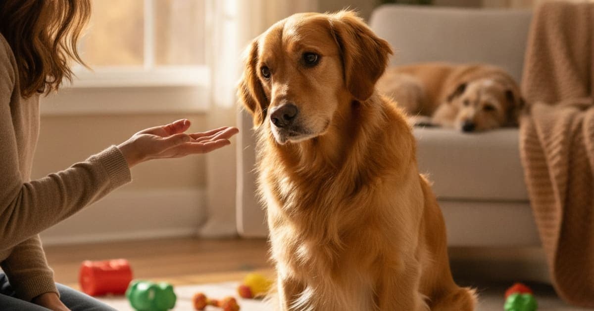A dog being cared for at home, illustrating is a dog reluctant to be touched an emergency