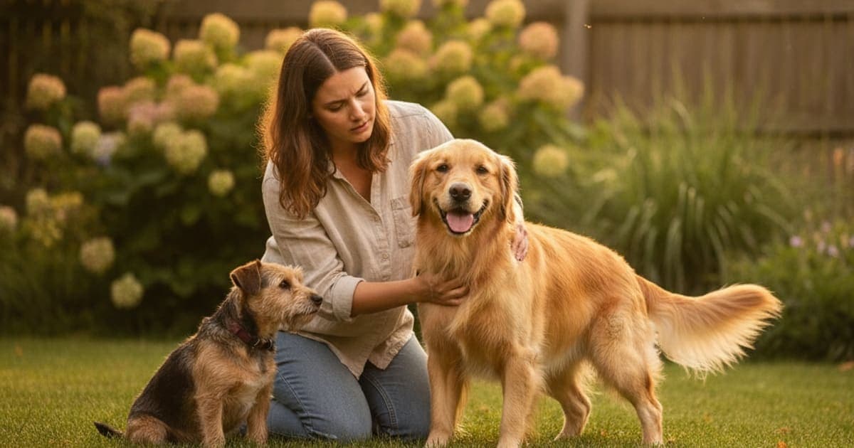 A dog being cared for at home, illustrating is a dog's uneven gait an emergency? (red flags)