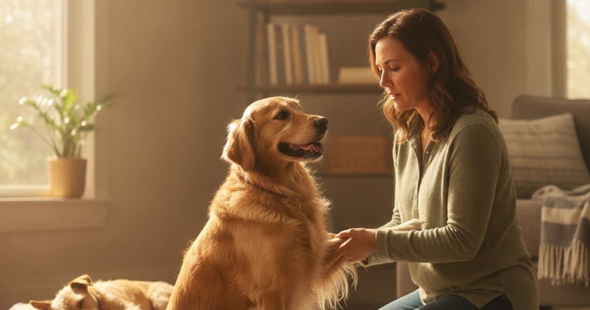 A dog being cared for at home, illustrating is a dog warm joint an emergency? (when to call a vet)