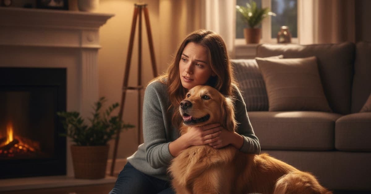 A dog being cared for at home, illustrating is a dog whining at night an emergency? (signs to watch)