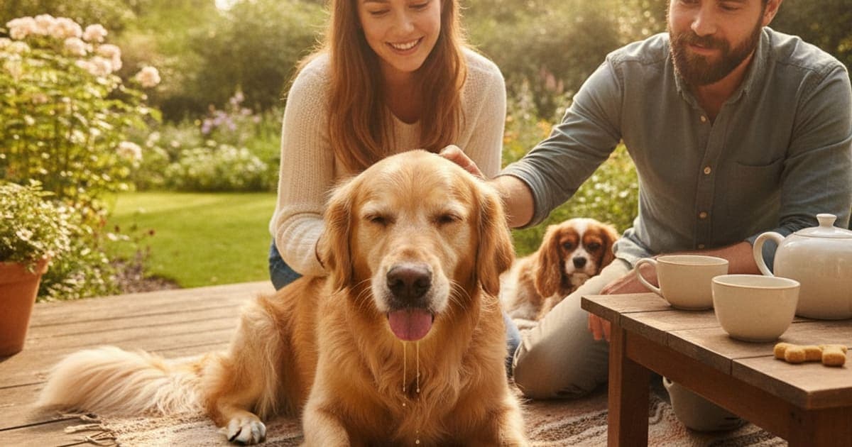 A dog being cared for at home, illustrating bone broth for dogs with arthritis