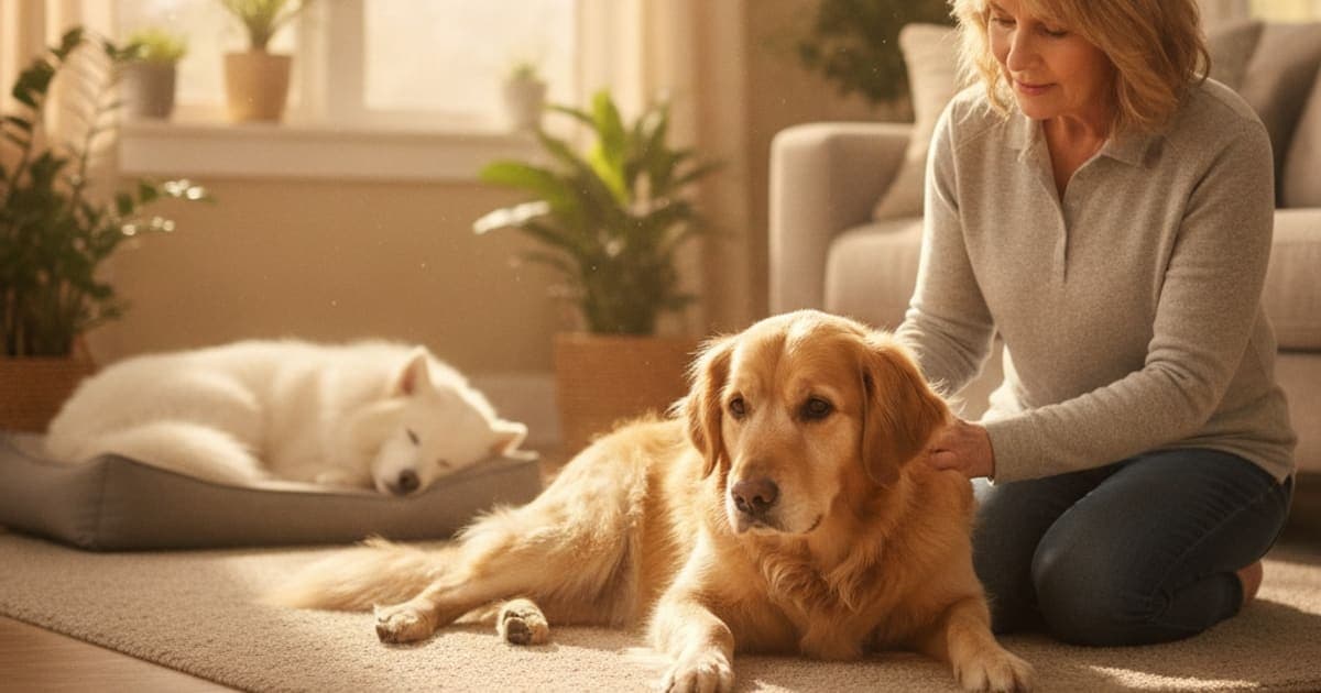 A dog being cared for at home, illustrating is chronic pain in dogs painful? (what owners miss)