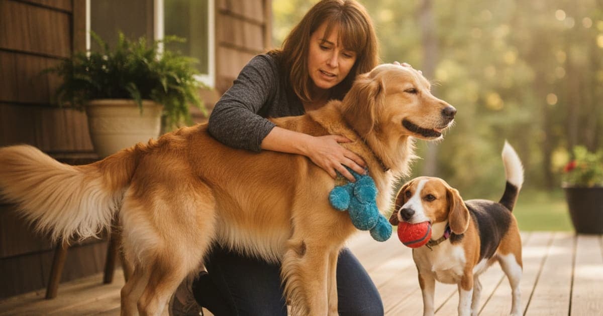 A dog being cared for at home, illustrating is gastritis in dogs painful? (signs and what helps)