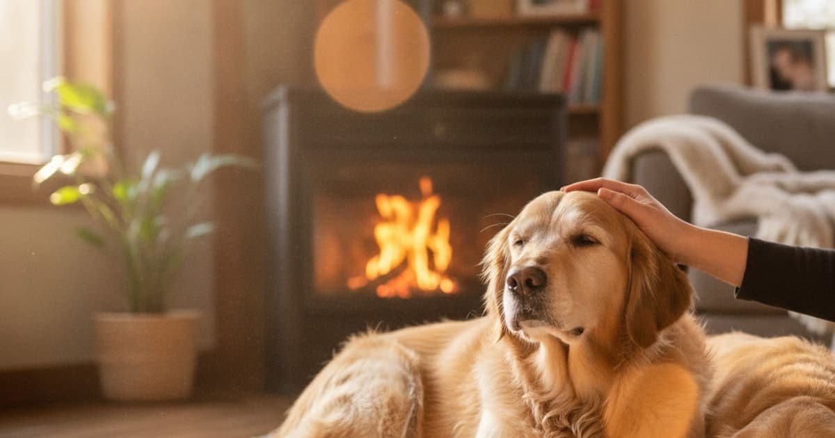 A dog being cared for at home, illustrating is hip arthritis in dogs painful? (what owners should know)