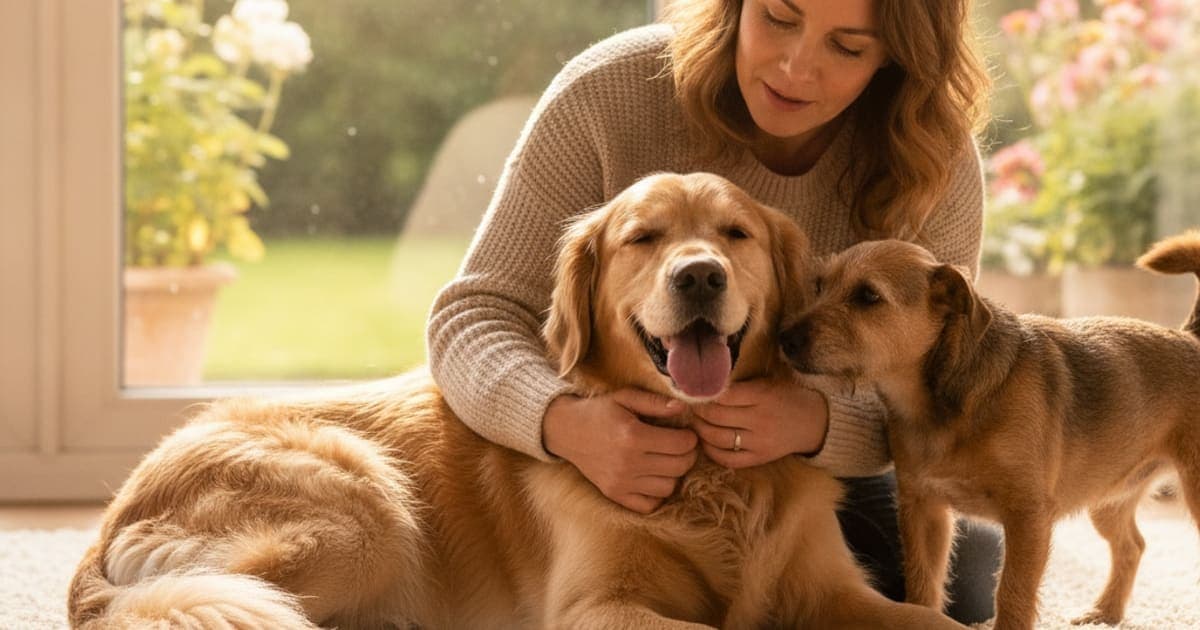 A dog being cared for at home, illustrating is inflammation in dogs painful? (what owners should know)