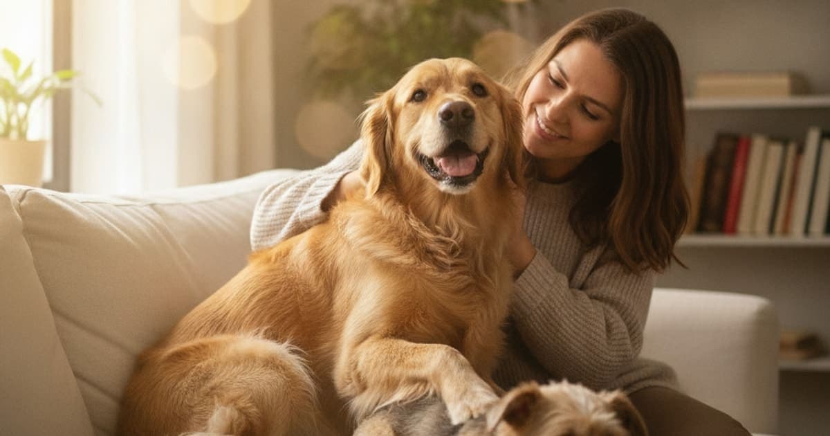 A dog being cared for at home, illustrating is luxating patella in dogs painful? (grades explained)