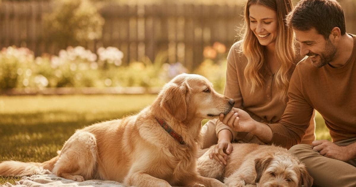A dog being cared for at home, illustrating is msm safe for dogs? side effects and cautions