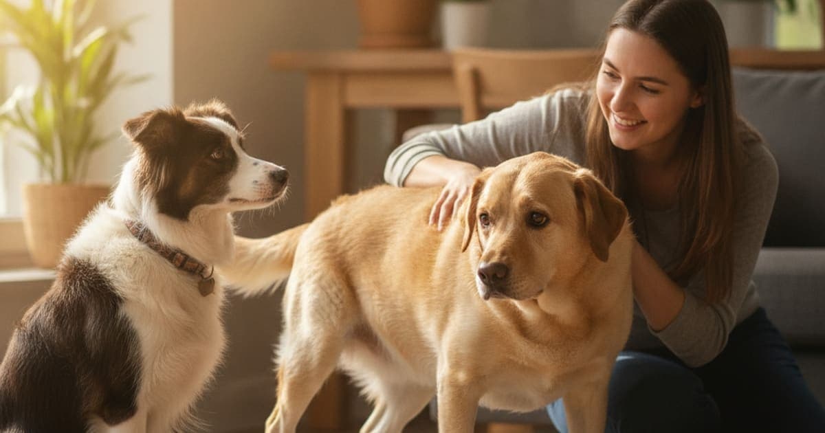 A dog being cared for at home, illustrating is obesity joint strain in dogs painful? (what to know)