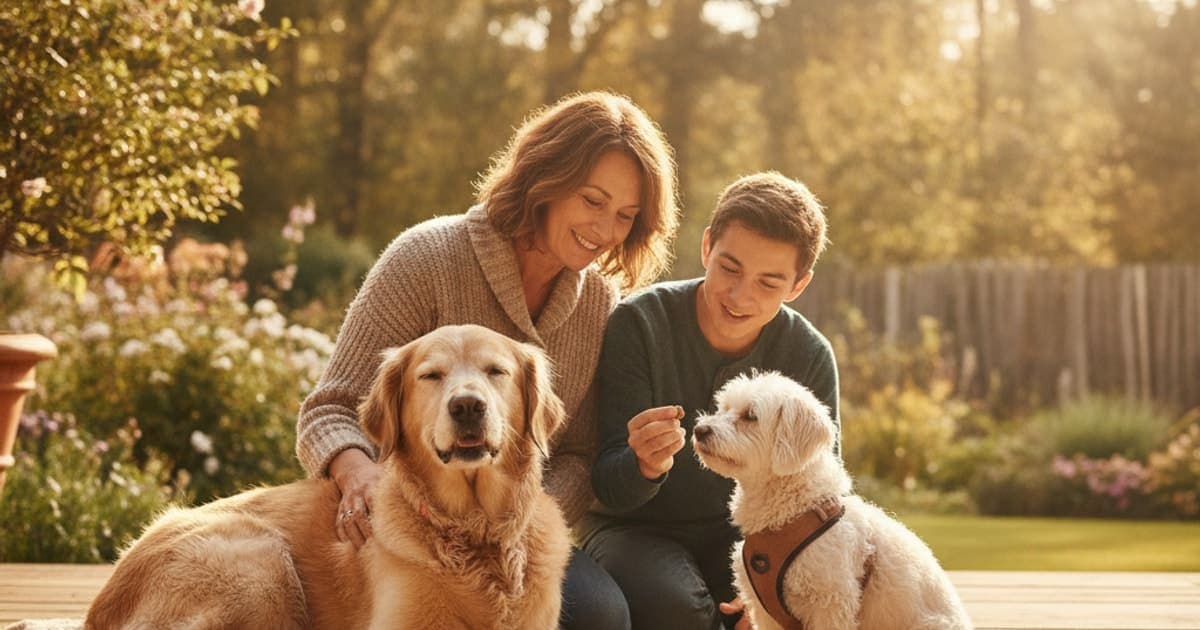 A dog being cared for at home, illustrating is sarcopenia in dogs painful? (what owners should know)