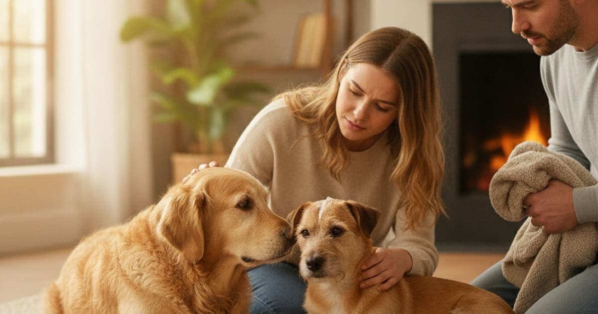 A dog being cared for at home, illustrating is stomach ulcers in dogs painful? (what owners see)