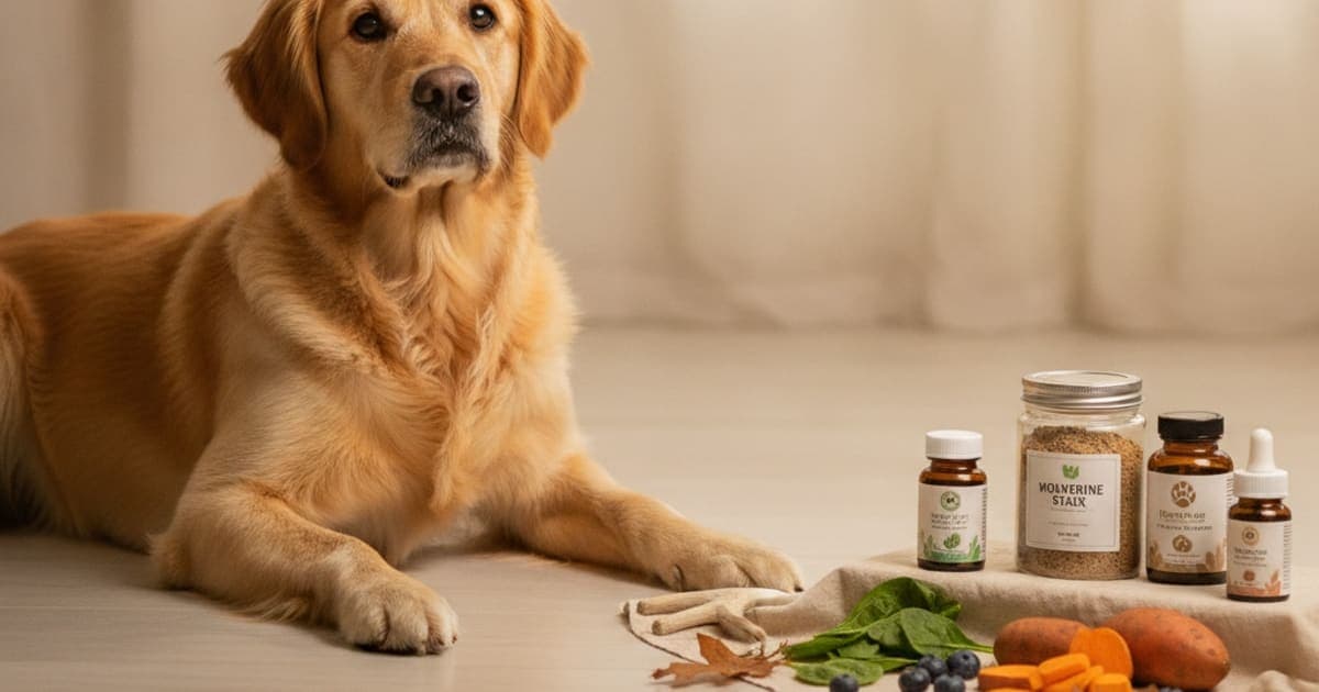 A dog being cared for at home, illustrating is the wolverine stack worth it for your dog