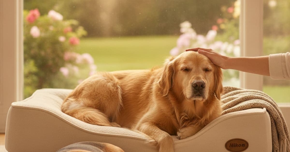 A dog being cared for at home, illustrating ivdd in dogs: signs, causes and what helps