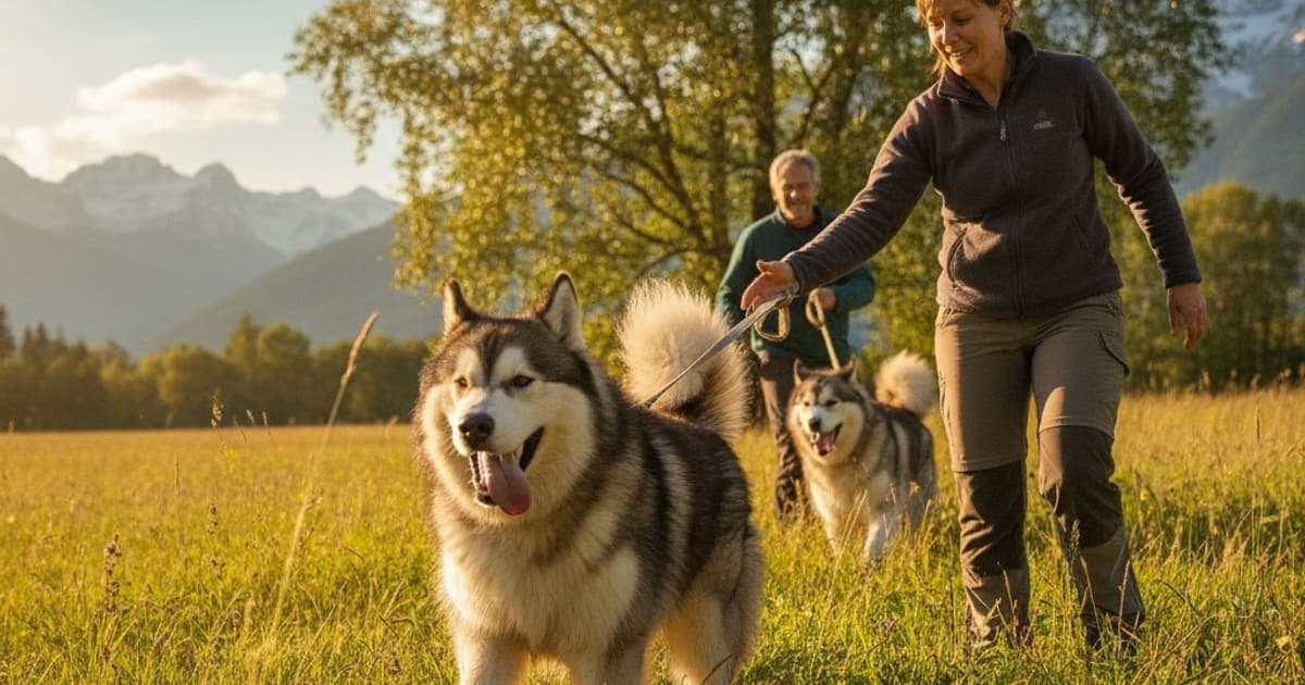 A dog being cared for at home, illustrating joint support for alaskan malamutes: what actually helps