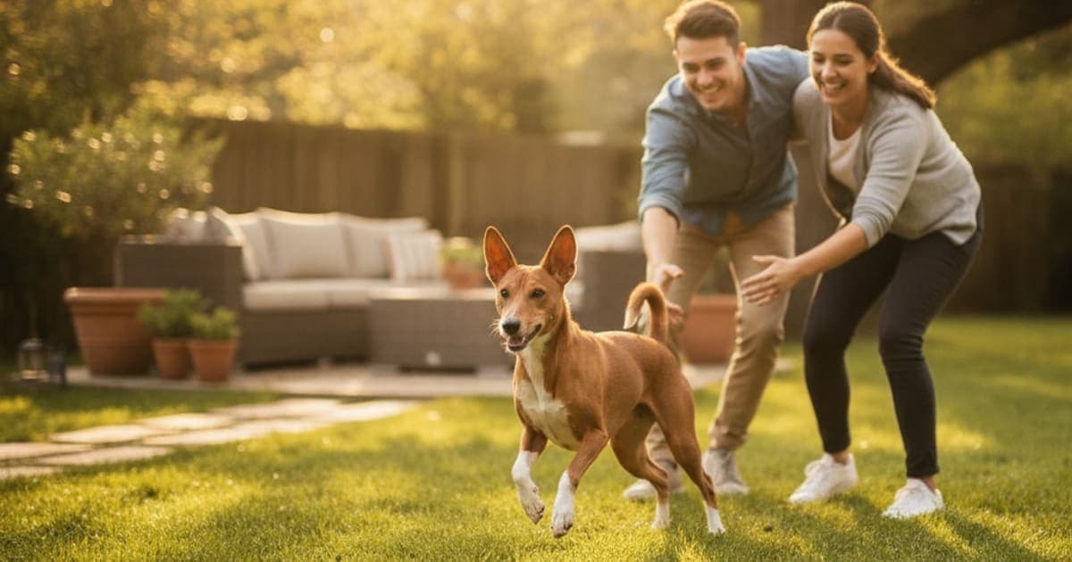 A dog being cared for at home, illustrating joint support for basenjis: what actually helps